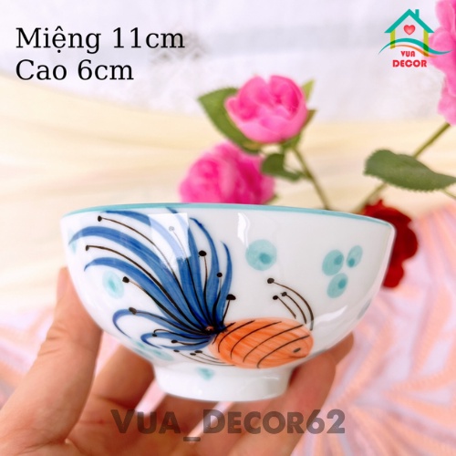Bộ Bát Đĩa  Con Cá  Chén Dĩa Dễ Thương Bát Ăn Cơm Decor Gốm Sứ Bát Tràng Đẹp Cao Cấp MHT05