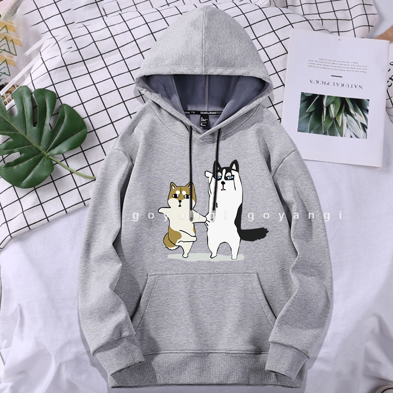 Áo Hoodie GYG Unisex Chó Mèo Ngáo Form Rộng Oversize Phong Cách Hàn Quốc