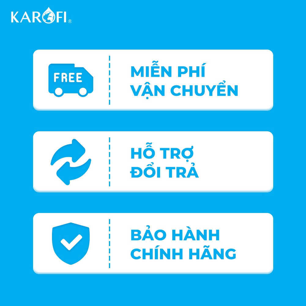 Máy (bình) lọc nước nóng lạnh 2 vòi KAROFI HCV200RO - tích hợp hệ thống lọc RO 6 lõi lọc, bảo hành 36 tháng