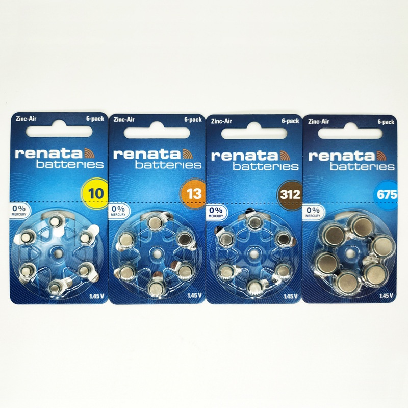 Pin Máy Trợ Thính RENATA Thụy Sỹ PR536-10 Chính Hãng Vỉ 6 Viên