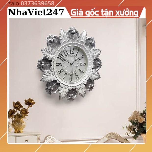 Đồng Hồ Treo Tường trang trí Hoa Cung Đình ,mã 24-Kt 56cm-tranh 3d kim loại,decor đẹp,giá rẻ-quà tặng ý ngĩa-bh 5 năm