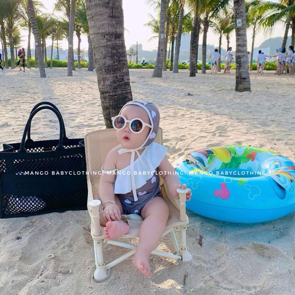 Đồ bơi bé gái với điển nhấn bèo nhún đáng yêu Peach Unbal - Hibyebebe