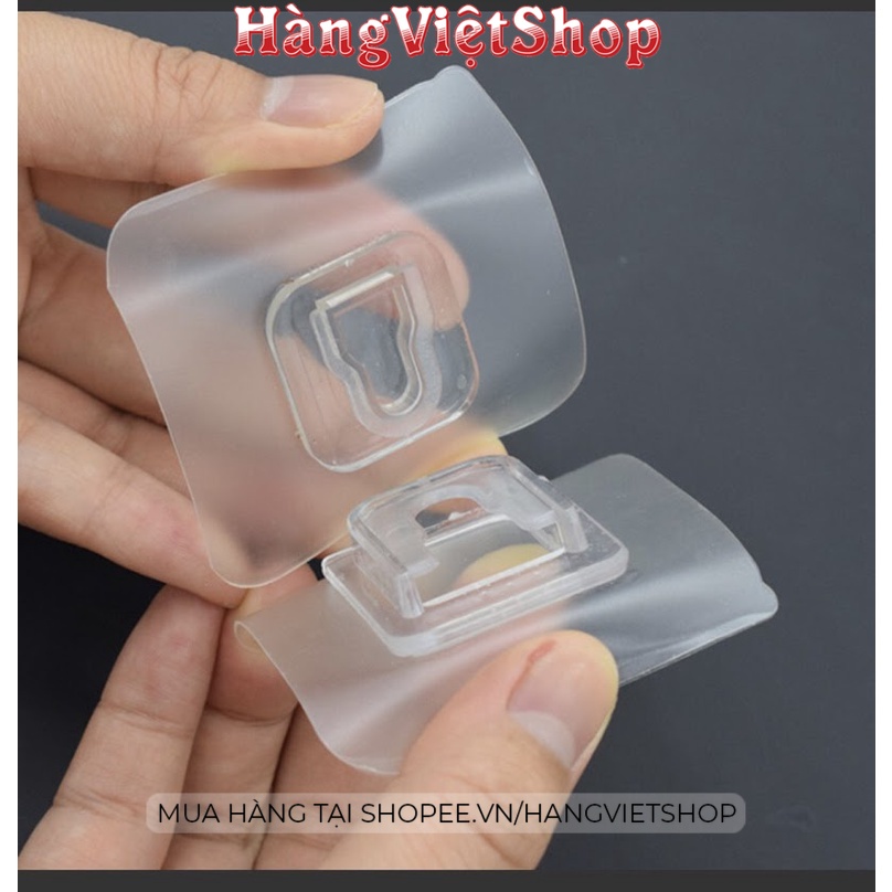 Bộ miếng dán tường treo đồ dán gắn tường chữ U, móc đa năng đỡ ổ cắm điện wifi tranh ảnh siêu dính chắc trong suốt