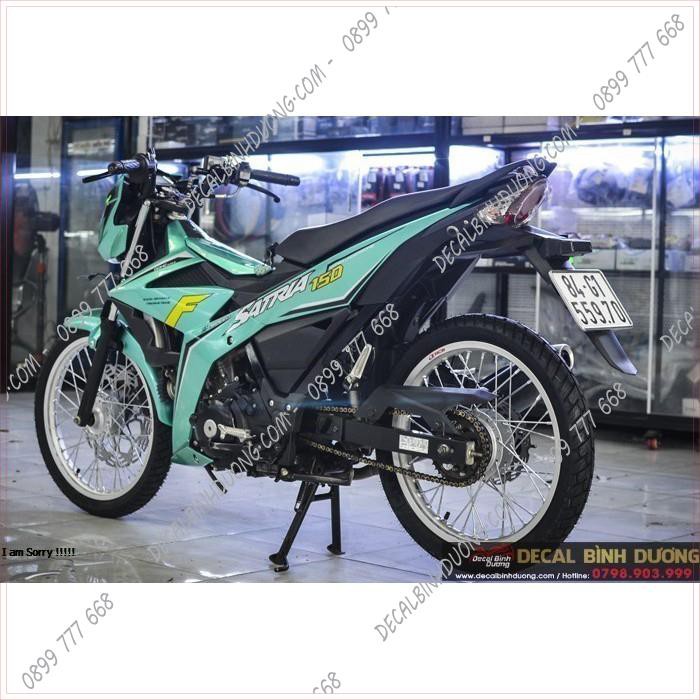 Decal Xe Máy - Tem Trùm Satria, Raider Xanh Ngọc Candy Cao Cấp