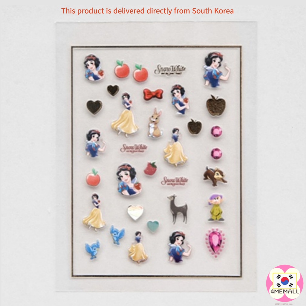 Hình dán móng tay công chúa Disney nàng tiên cá Rapunzel Jasmine Belle Bạch Tuyết 5 kiểu