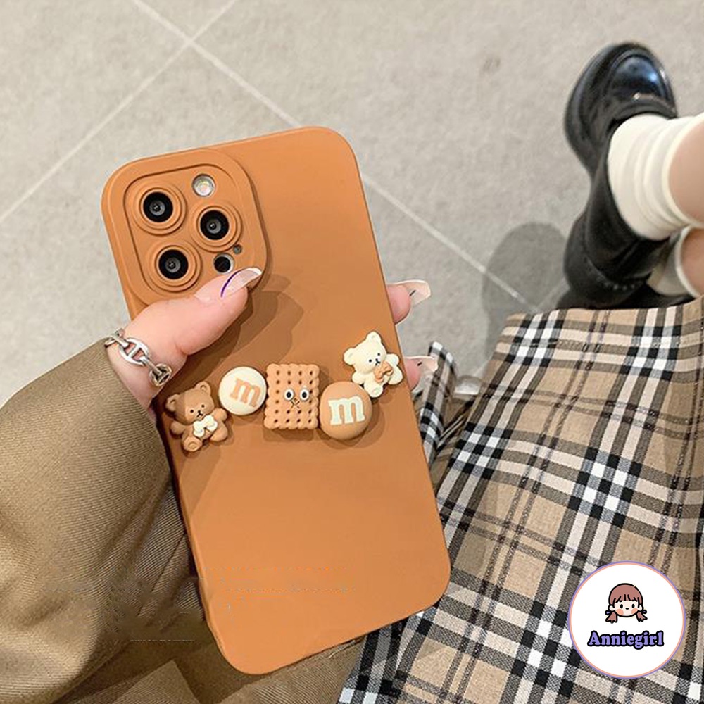 Ốp điện thoại TPU mềm chống sốc họa tiết gấu bánh quy socola 3D cho iPhone 13 12 11 pro max 7 plus | BigBuy360 - bigbuy360.vn