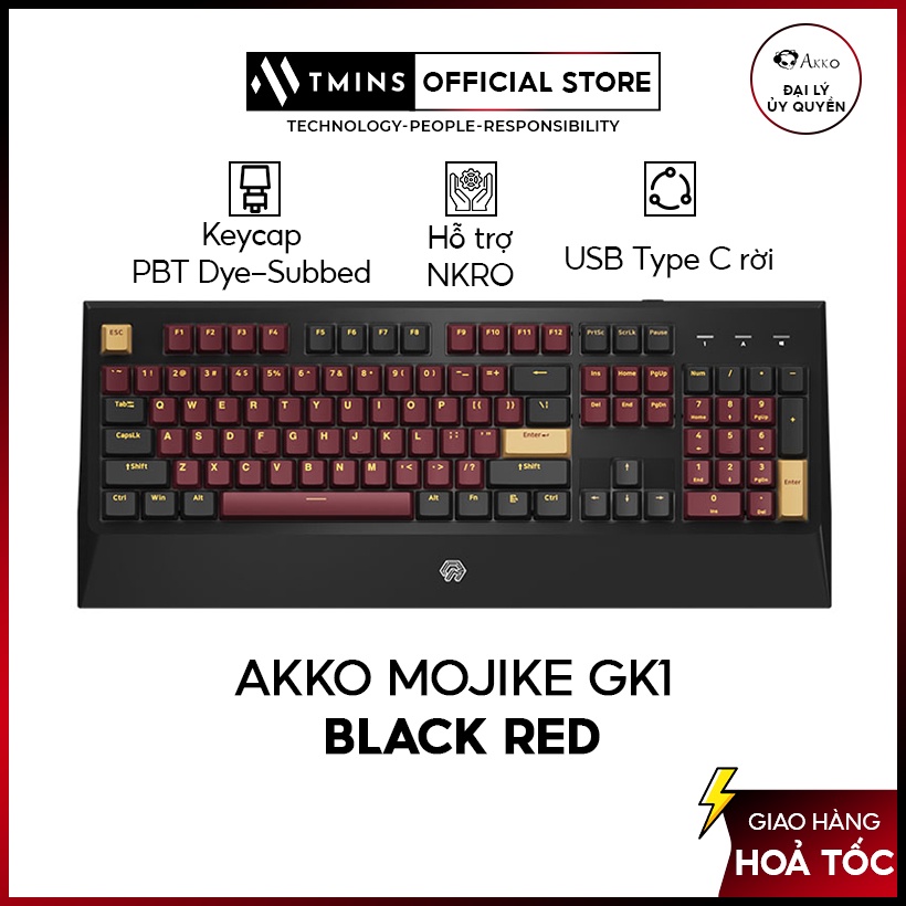 Bàn phím cơ AKKO MOJIKE GK1 Black Red (AKKO sw v2 / LED trắng) - Bảo hành 12 tháng