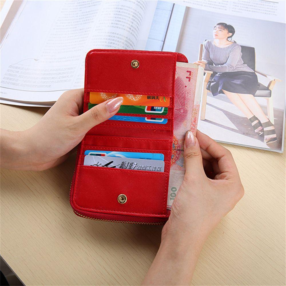 Ví Da Nhỏ Xinh Đựng Thẻ Có Khóa Kéo Thời Trang Cho Nữ 1
