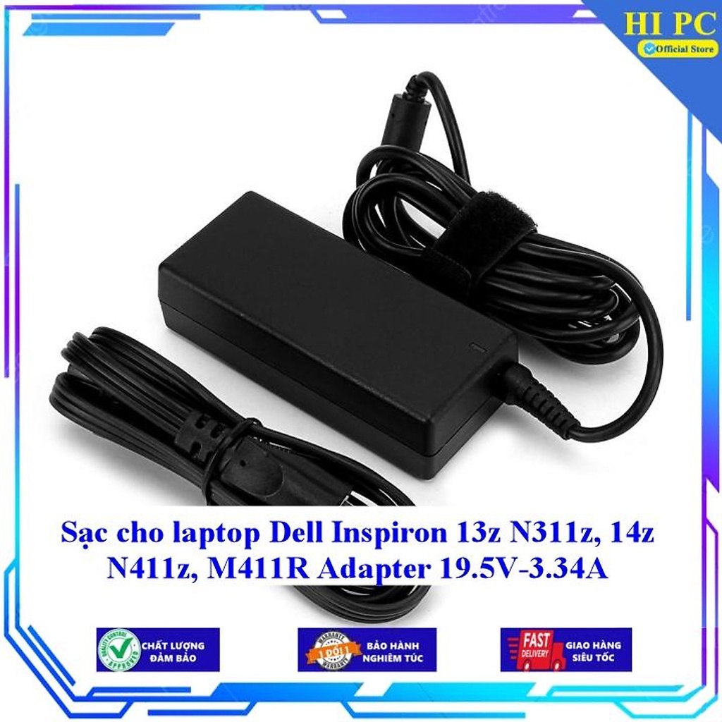 Sạc cho laptop Dell Inspiron 13z N311z 14z N411z M411R Adapter 19.5V-3.34A - Hàng Nhập khẩu