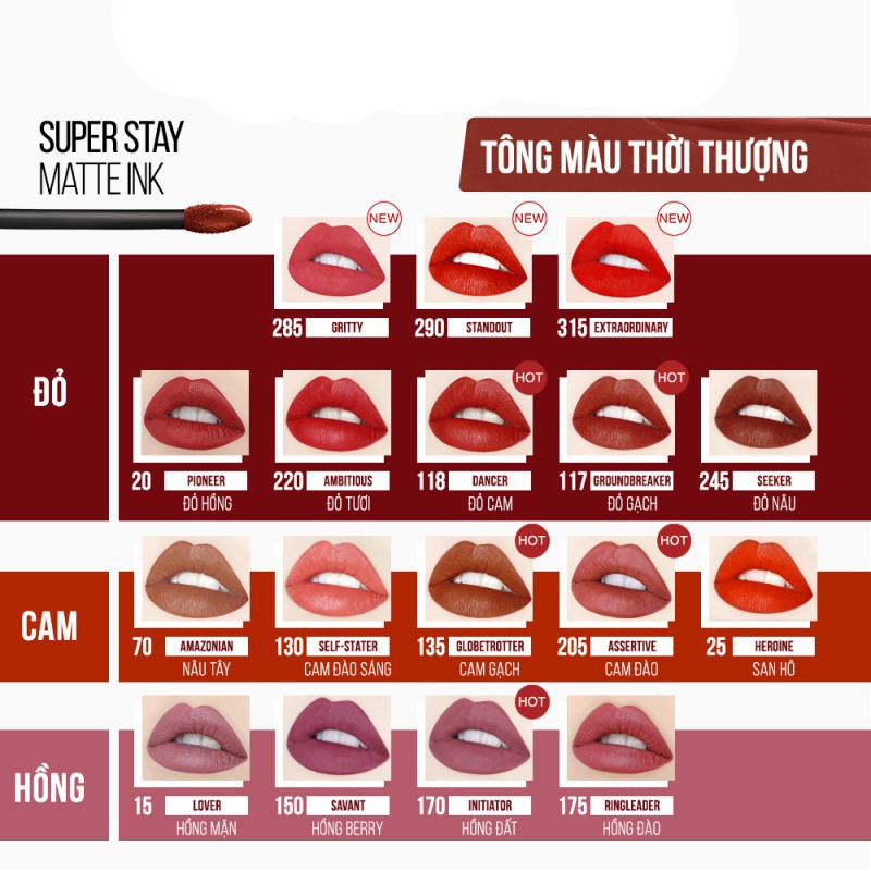 Son Kem Lì 16h Lâu Trôi Maybelline New York Super Stay Matte Ink City Edition Lipstick 5ml | BigBuy360 - bigbuy360.vn