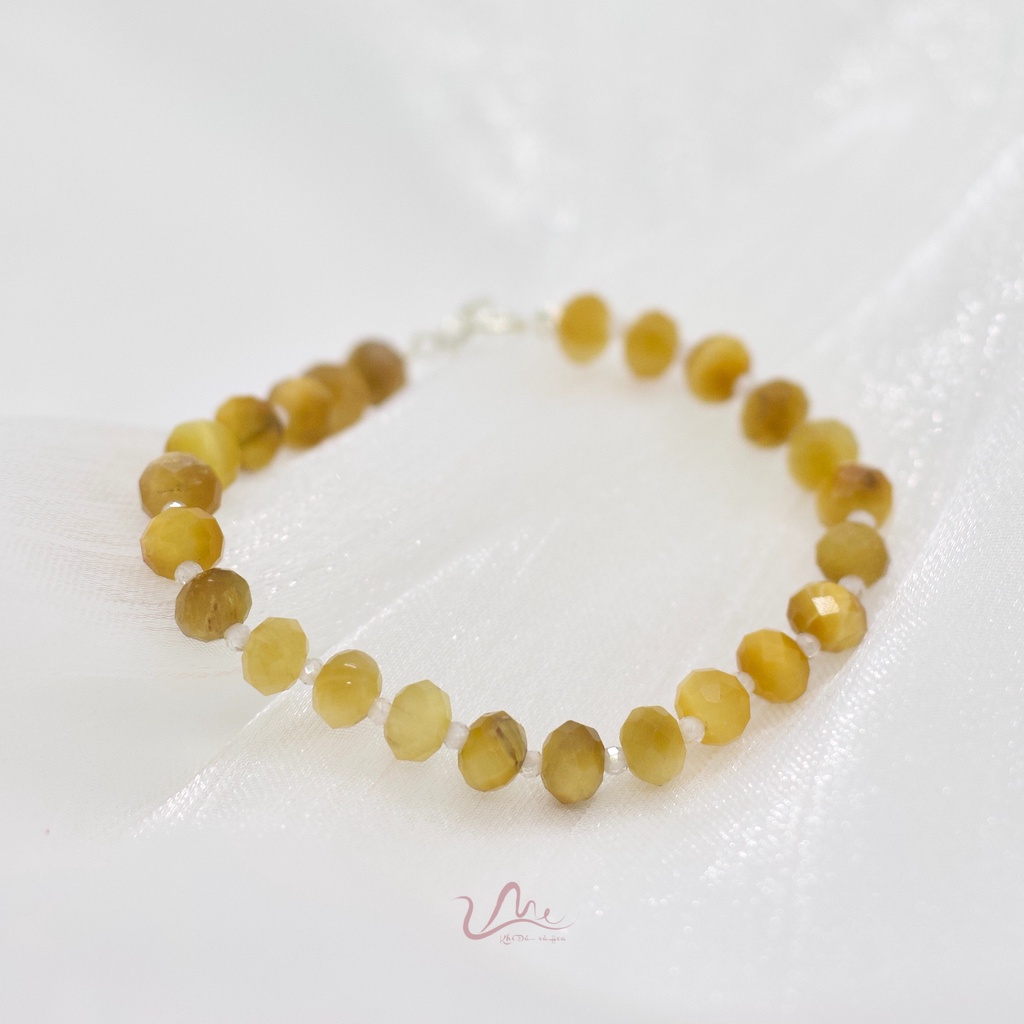 Vòng tay đá Mắt Hổ Vàng 5mm (Yellow Tiger's Bracelet Nature) thời trang phong thủy UME