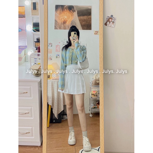 [Mã 2611THTRANG100K hoàn 10% xu đơn 99K] SET ÁO CROPTOP LEN KẺ Ô JULYS STORE (ảnh thật shop chụp kèm video cận chất) | BigBuy360 - bigbuy360.vn