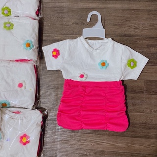 Set CV nhún + áo hoa ( ảnh thật shop chụp )