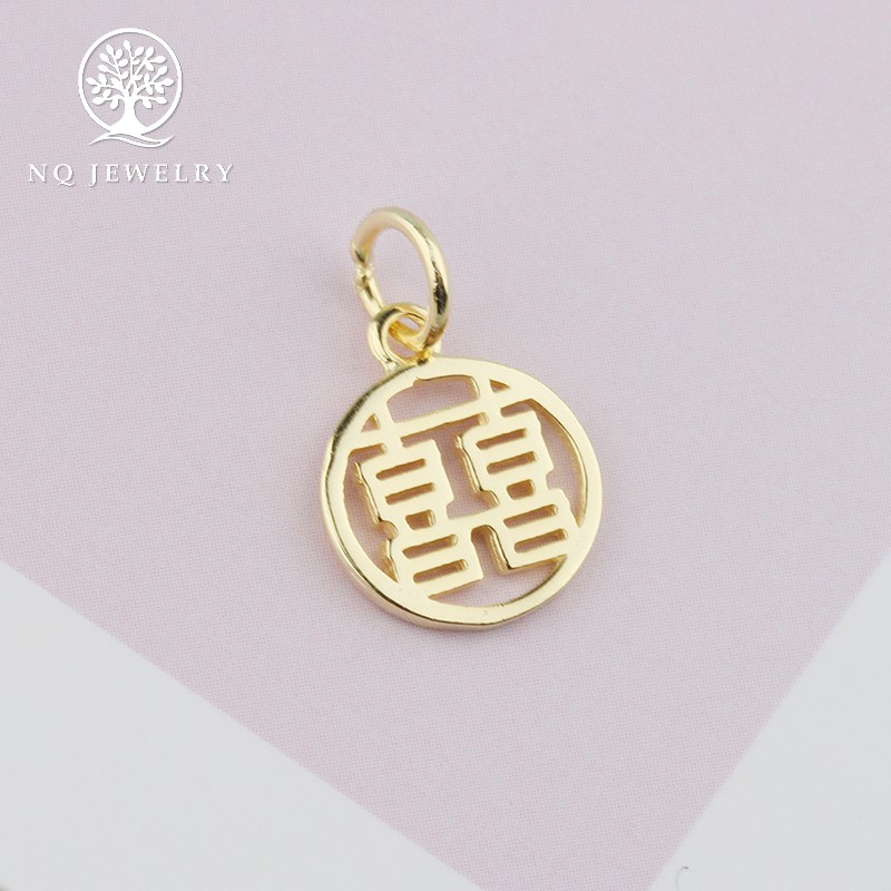 Charm bạc song hỷ treo 12x10x1mm - NQ Jewelry