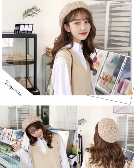 Mũ nồi beret caro