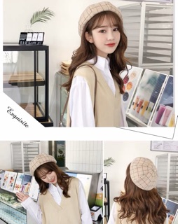 Mũ nồi beret caro