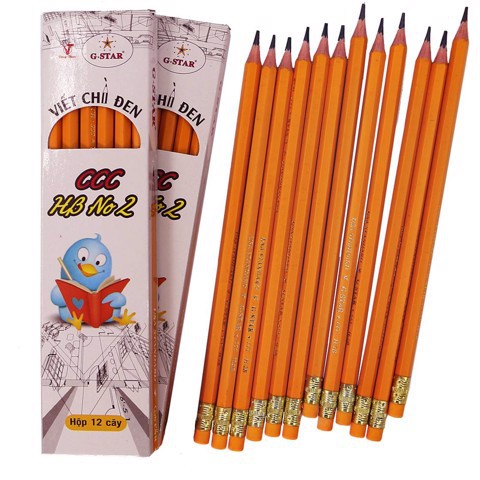 Combo Hộp 12 chiếc bút chì gỗ DẺO hiệu GSTAR H2B AAA/BBB/CCC/III/NNN/MMM/QQQ/HHH