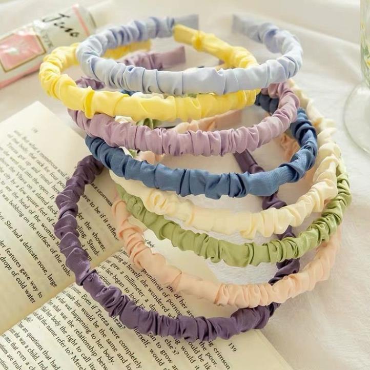 Bờm cài tóc vải nhún, lụa satin, băng đô cài đầu Hàn Quốc dễ thương, Lemi Accessrioes