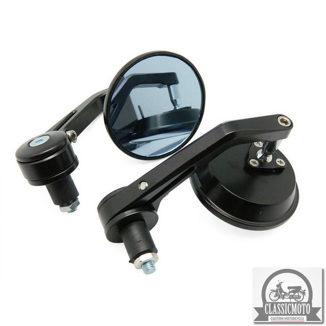 GƯƠNG GÙ XE MÁY ĐỘ CLASSIC - Gương gù tròn mặt kính xanh, chất liệu nhôm cnc, kèm gù. Mặt kính xanh chống chói