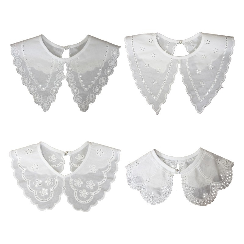 Cổ Áo Giả Thêu Họa Tiết Rỗng Cổ Điển Có Thể Tháo Rời Cho Nữ