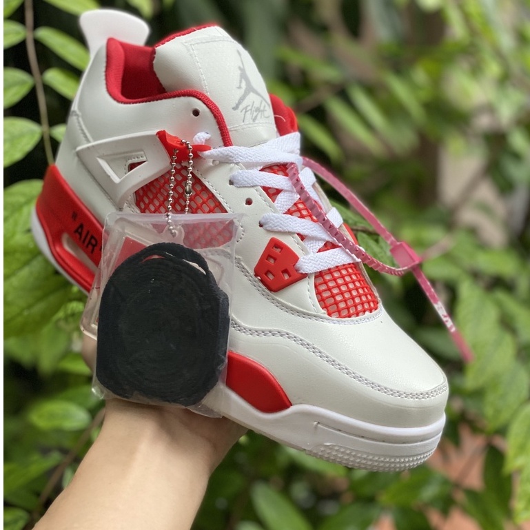 Giày Jordan 4 Fire Red High Quality Nam Nữ - Giày JD4 Thể Thao Bóng Rổ Trắng Đỏ [FREESHIP + HỘP GIÀY + HỘP BẢO VỆ] | BigBuy360 - bigbuy360.vn