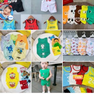 Sét 5 bộ Bộ cotton bé trai bé gái