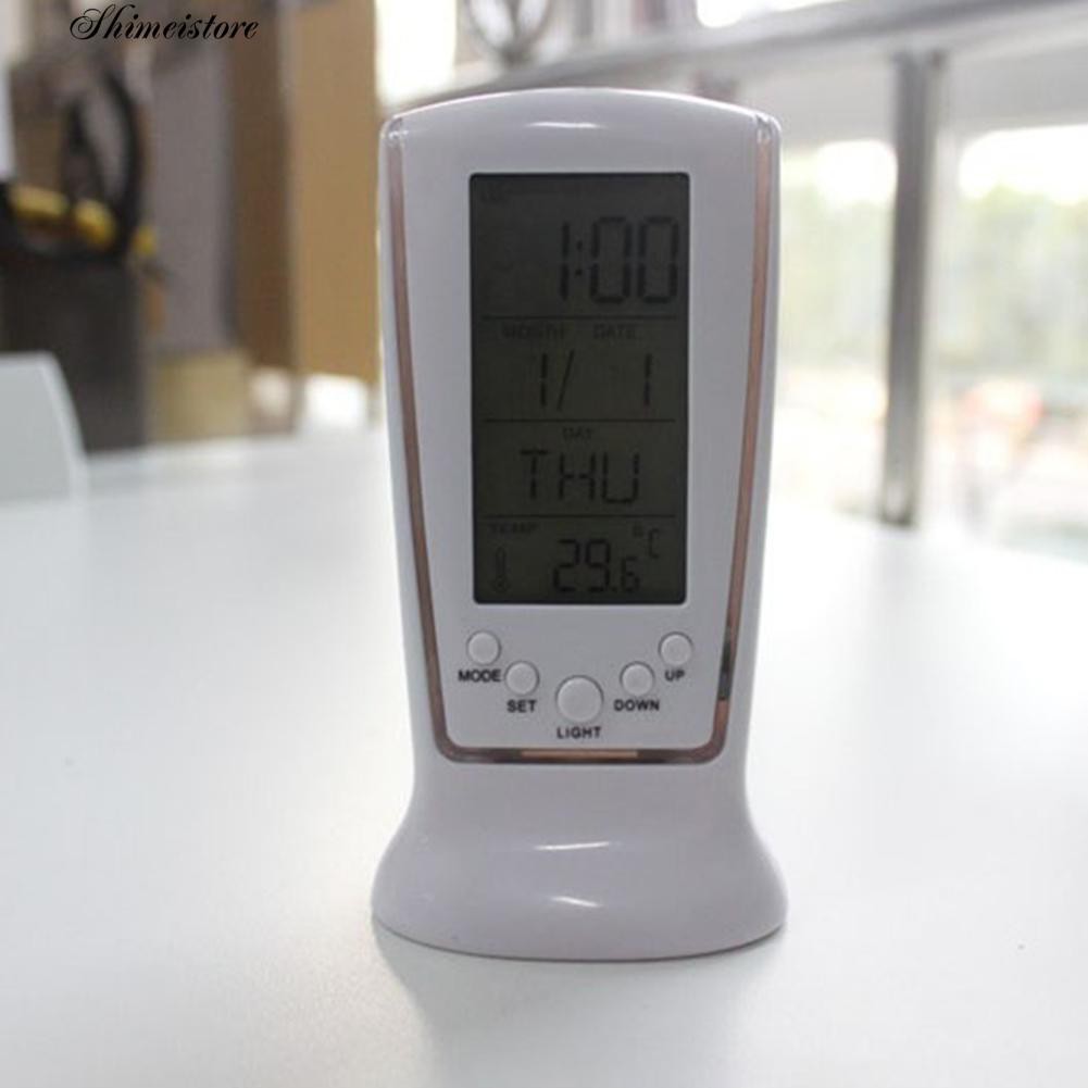 Đồng hồ báo thức điện tử để bàn có đèn LED và màn hình hiển thị ngày