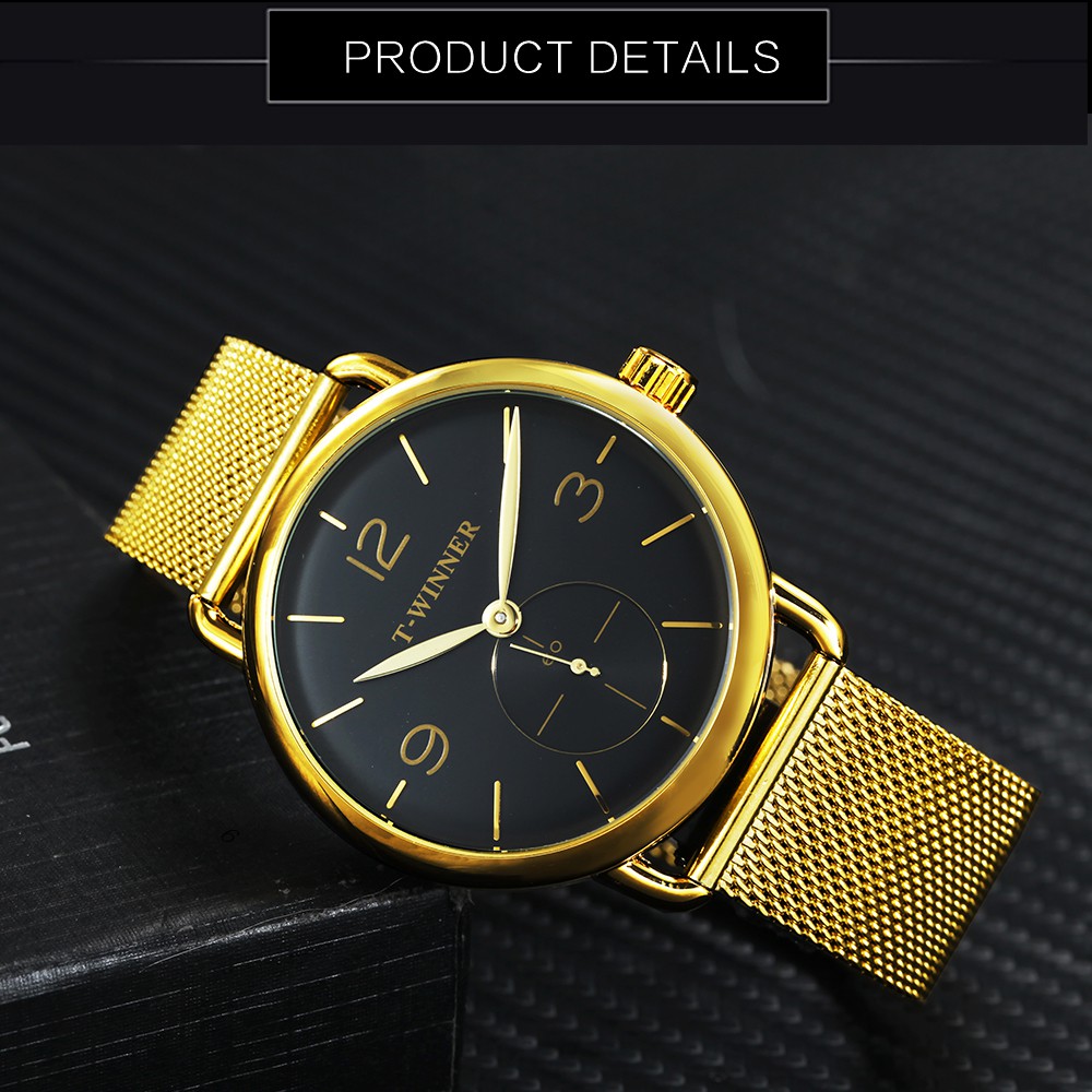 Đồng hồ cơ siêu mỏng với thiết kế đơn giản cho nam