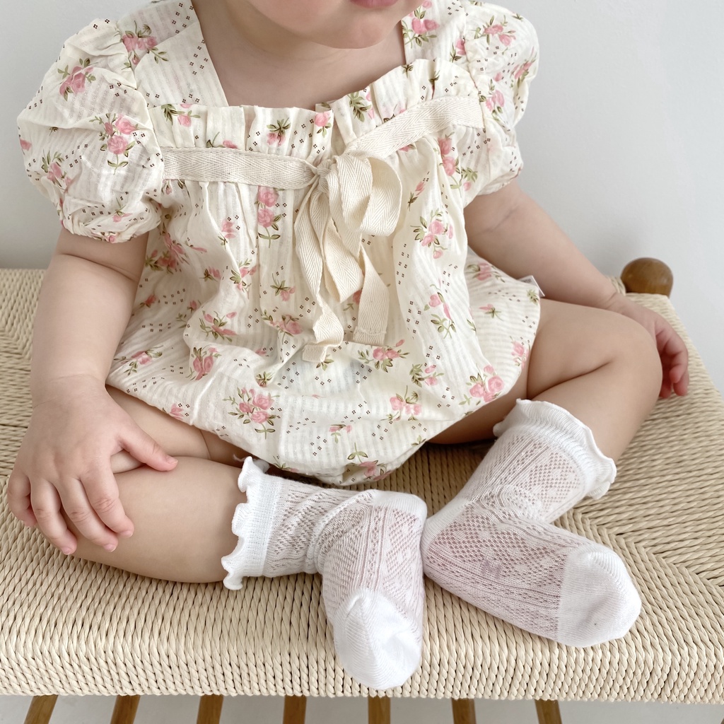 Đồ Áo Liền Quần In Hoa Cho Bé Mới Sinh