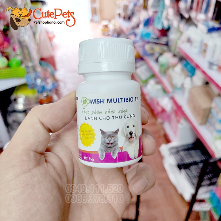 Men vi sinh bổ sung lợi khuẩn Bio Wish Multibio 3P 35g cho thú cưng - CutePets