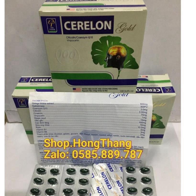 Cerelon gold Giúp bổ sung dưỡng chất cho não hiệu quả viên uống hoạt huyết dưỡng não 100 viên T
