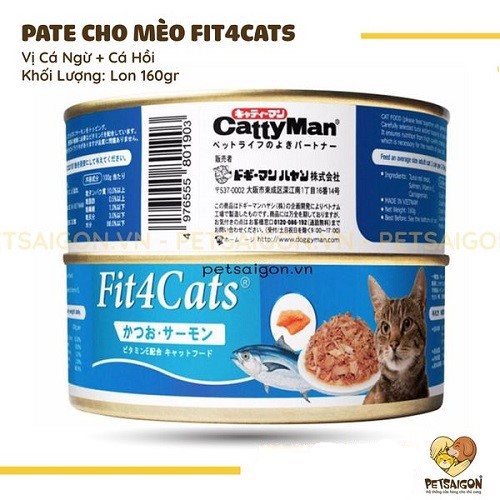  [CHÍNH HÃNG] PATE CÁ NGỪ ĐÓNG HỘP FIT4CATS CHO MÈO LON 160G