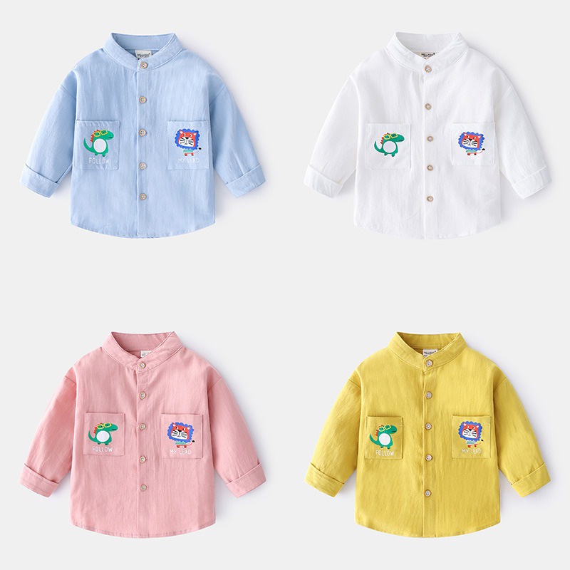 Áo sơ mi SOFFNY cổ bẻ chất liệu cotton thời trang cho trẻ em