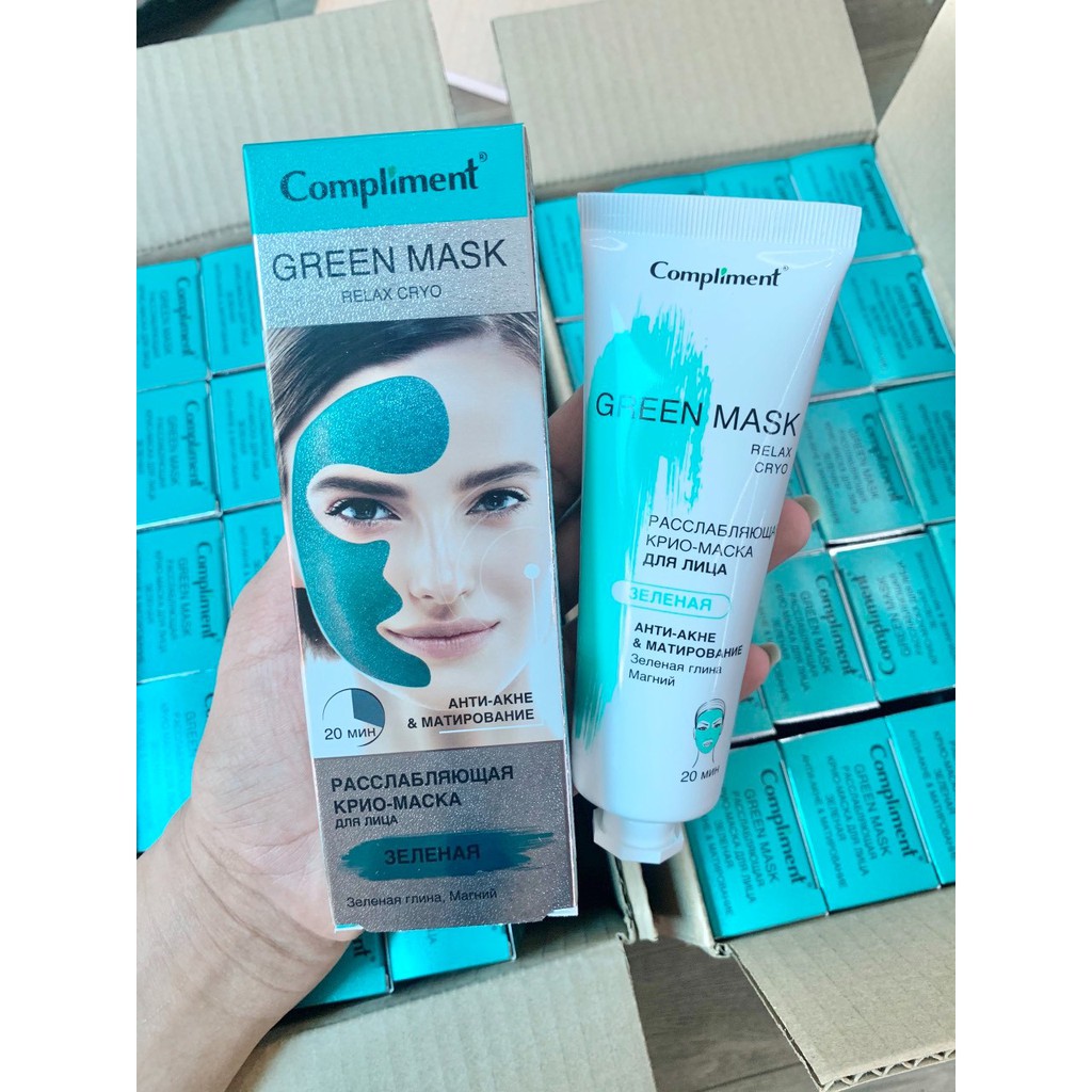 Mặt nạ giảm mụn Compliment Green Mask se khít chân lông, đều màu da