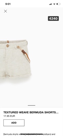 Quần Soóc zara bé trai dư xịn