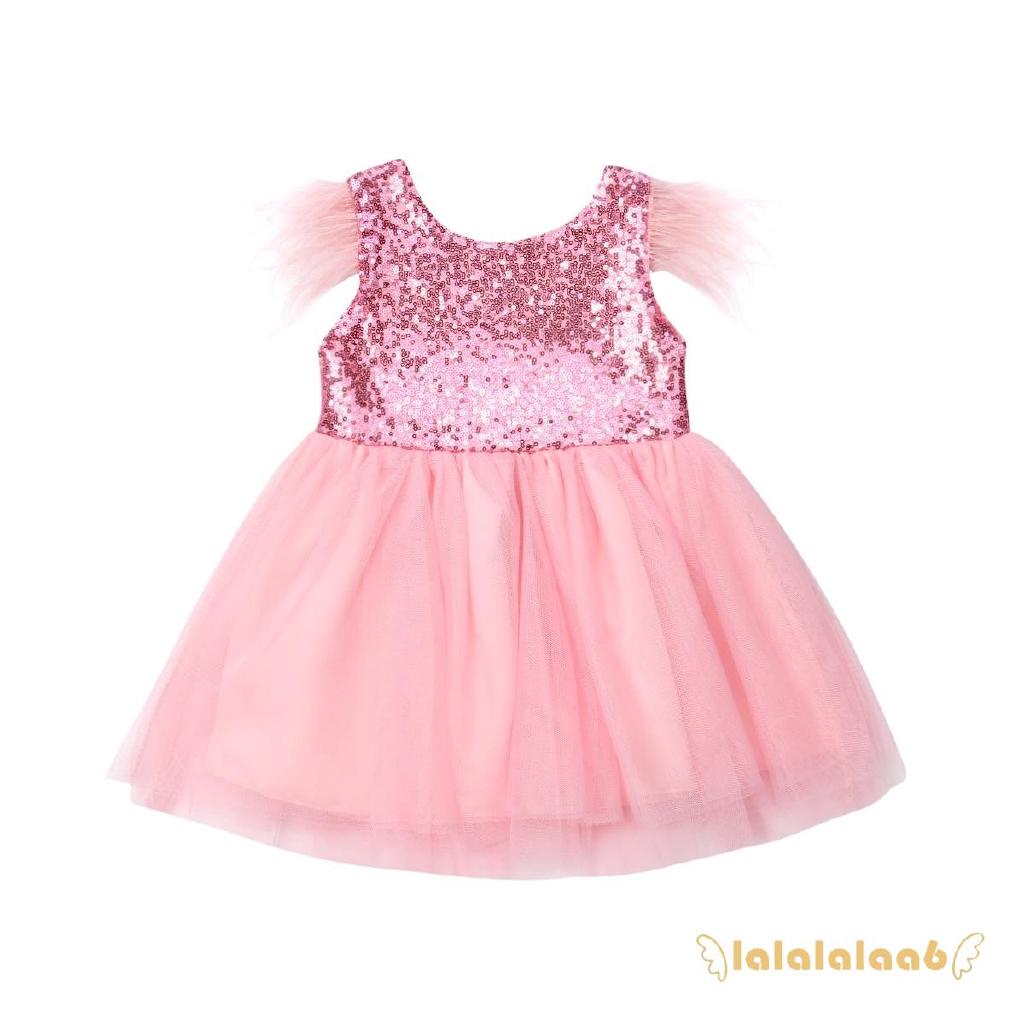 Đầm xòe công chúa đính kim sa lấp lánh cho bé gái