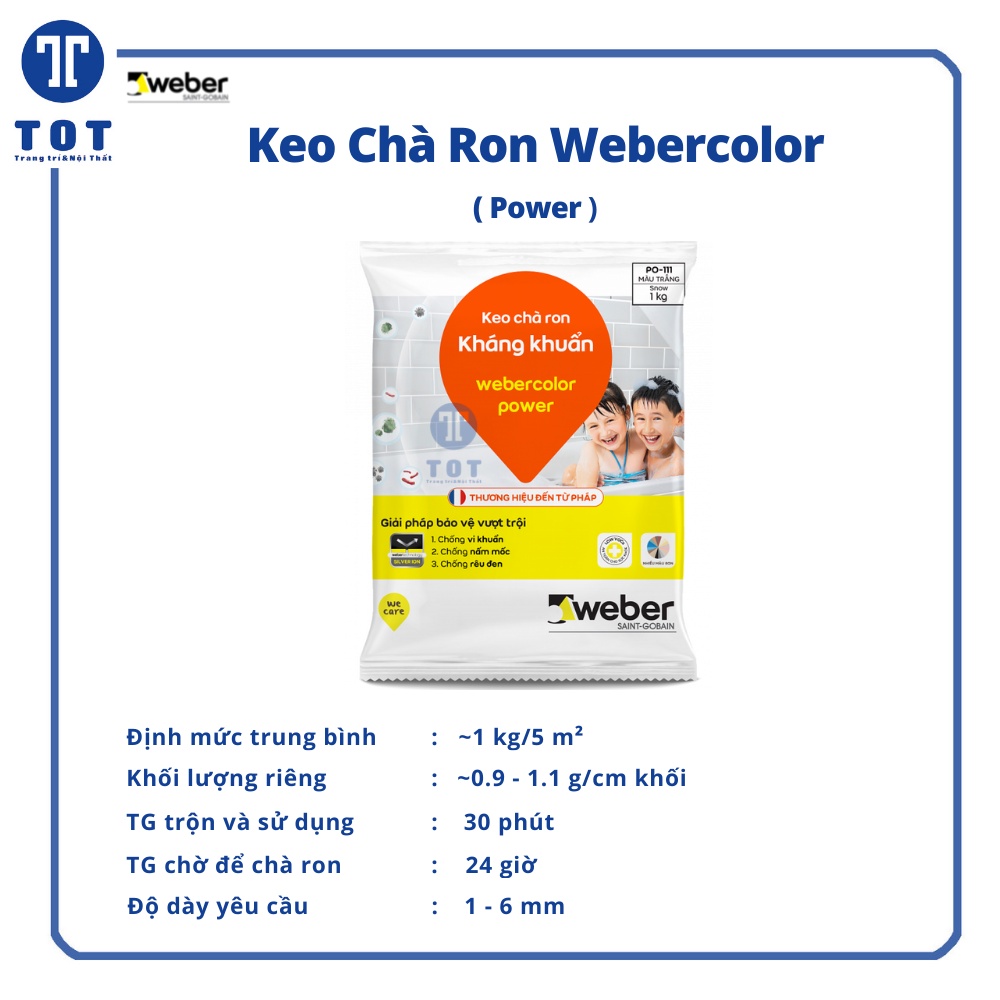 Keo Chà Ron Webercolor Power 3 Bảo Vệ Chuyên Dùng Cho Khu Vực Ẩm Ướt