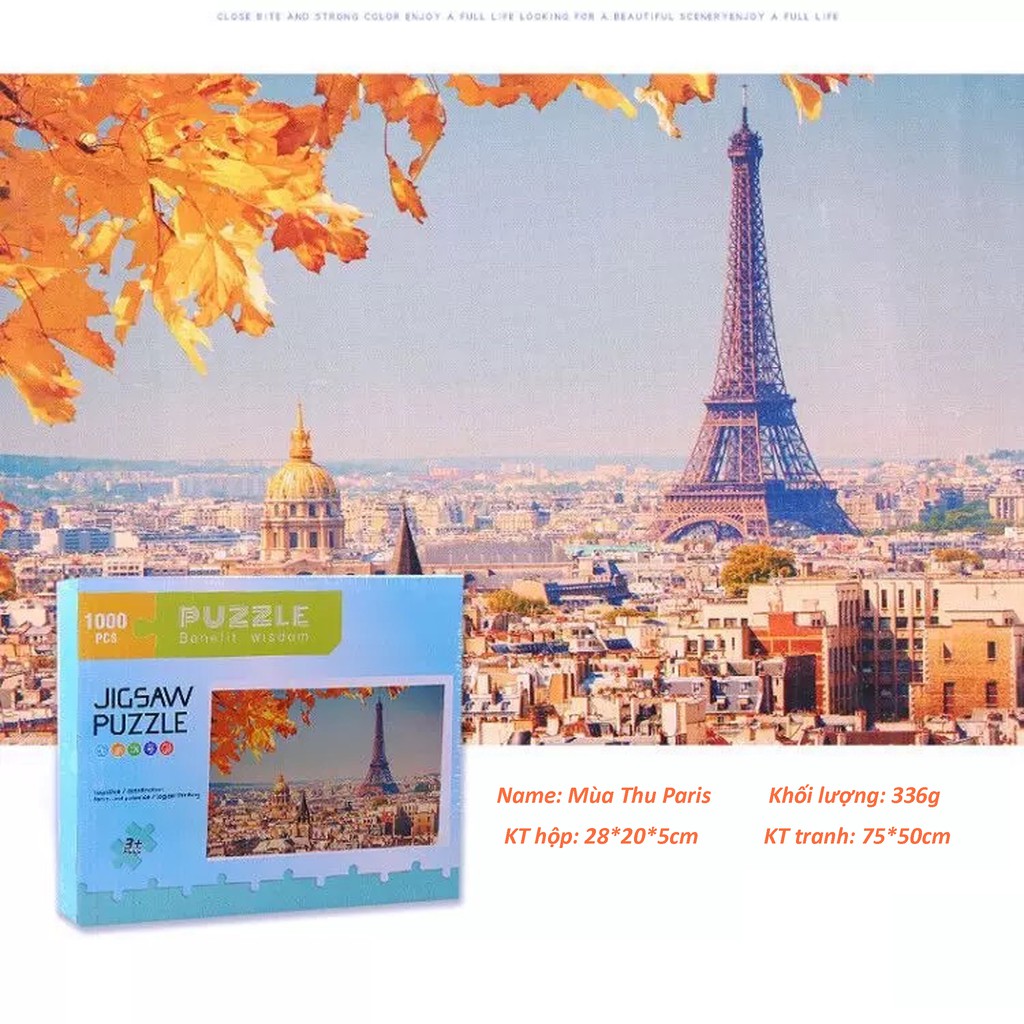 Tranh xếp hình 1000 mảnh ghép size 75x50cm được chọn mẫu