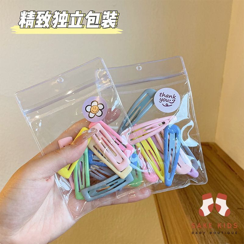 Set Kẹp Tóc Bé Gái - Kẹp tóc bé gái Nhựa bấm nhiều màu dễ thương phong cách Hàn Quốc có túi zip đựng siêu