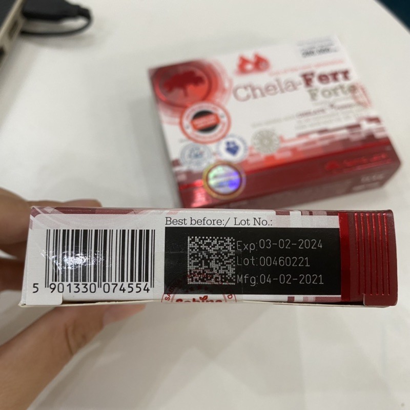 Sắt Chela-Ferr Forte - Hỗ trợ bổ sung và dễ hấp thụ sắt. Hỗ trợ cải thiện thiếu máu do thiếu sắt (Hộp 30 Viên) | Thế Giới Skin Care