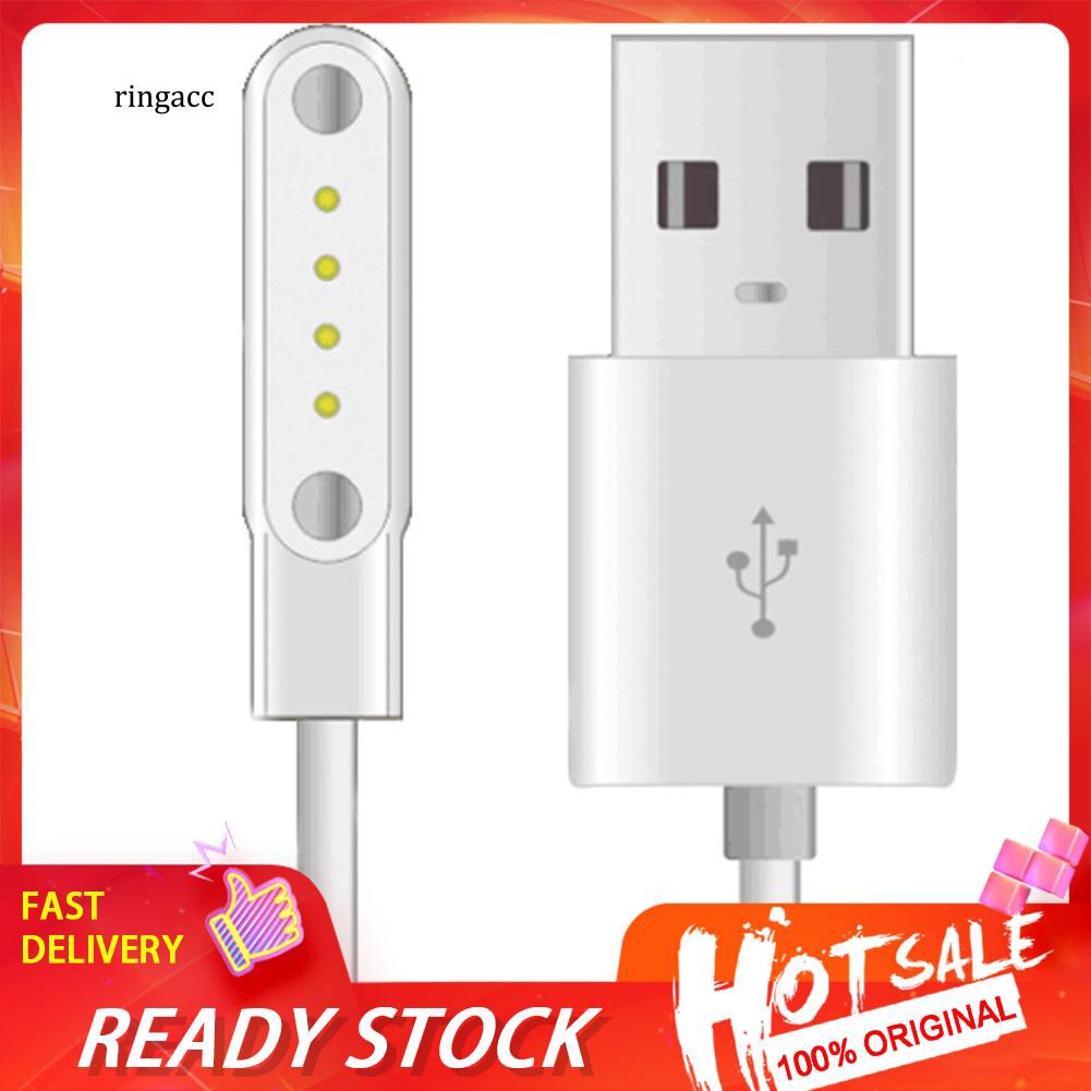 Dây cáp sạc nhanh đồng hồ thông minh không dây 4 chấu cao su thông dụng nhỏ gọn