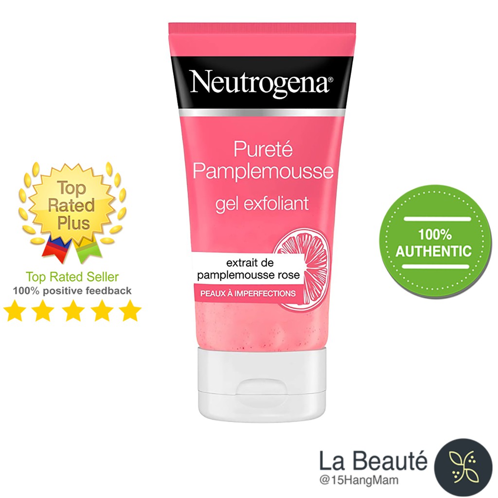 Neutrogena Visibly Clear Gel Nettoyant Exfoliant Pamplemousse Rose - Gel Rửa Kết Hợp Tẩy Da Chết Giảm Mụn 150ml | BigBuy360 - bigbuy360.vn