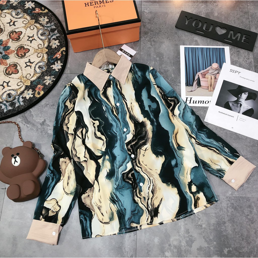 [Mã FAMAYWA giảm 10K đơn 50K] Áo sơ mi SÓNG XANH cùng bạn gái xuống phố | BigBuy360 - bigbuy360.vn