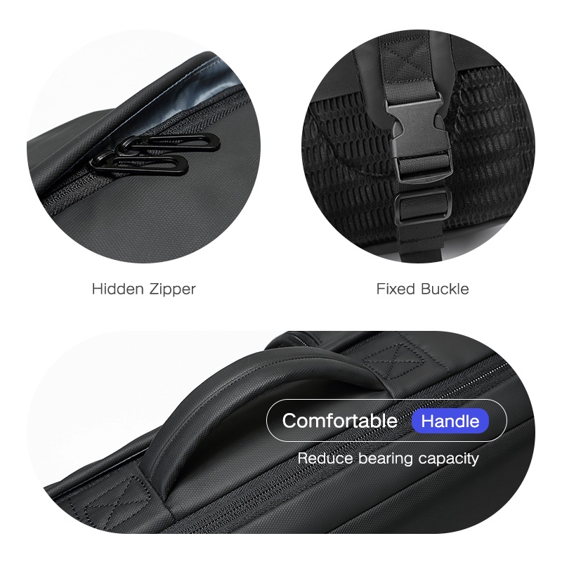 Túi đeo chéo OZUKO cỡ lớn chống thấm nước 13 inch thời trang cho nam