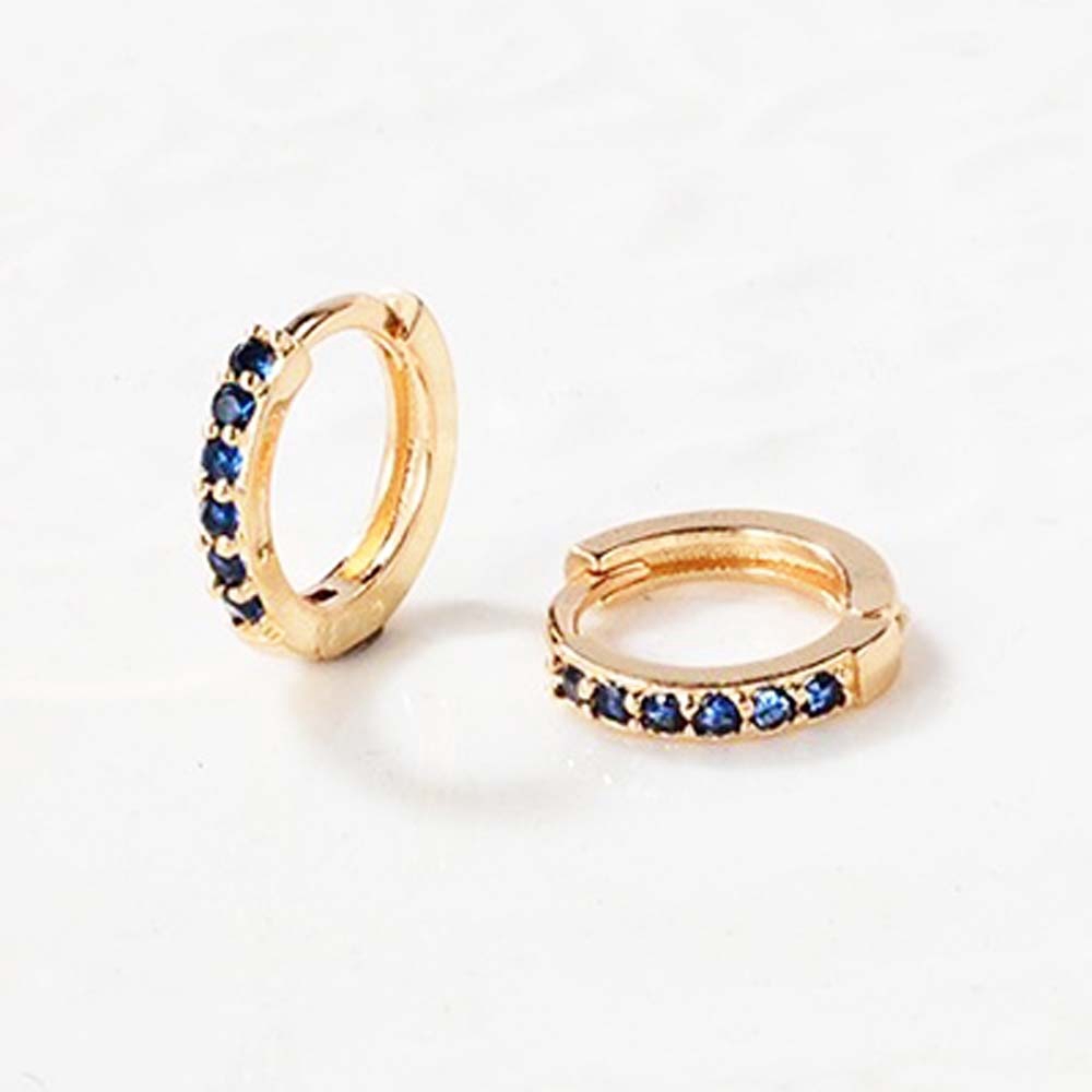 Khuyên tai tròn đính đá zircon lấp lánh