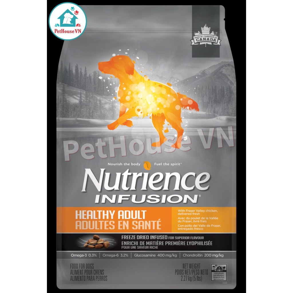 NUTRIENCE INFUSION - Bao 10Kg Thức Ăn Hạt Cho Chó Trưởng Thành Vừa Và Lớn Vị Gà & Rau Củ Quả Hàng Chính Hãng