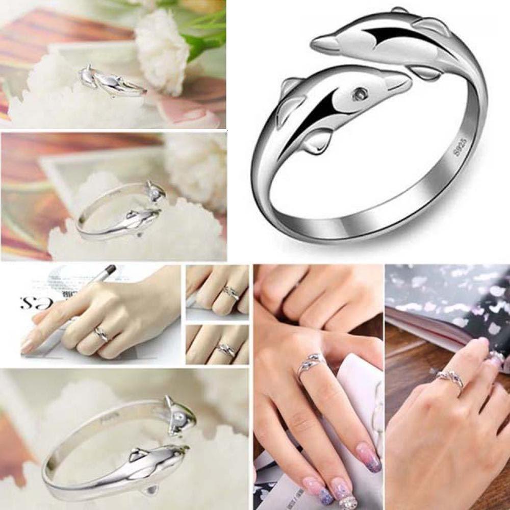 Nhẫn NORMAN Hình Cá Heo Đôi Có Thể Điều Chỉnh Kích
