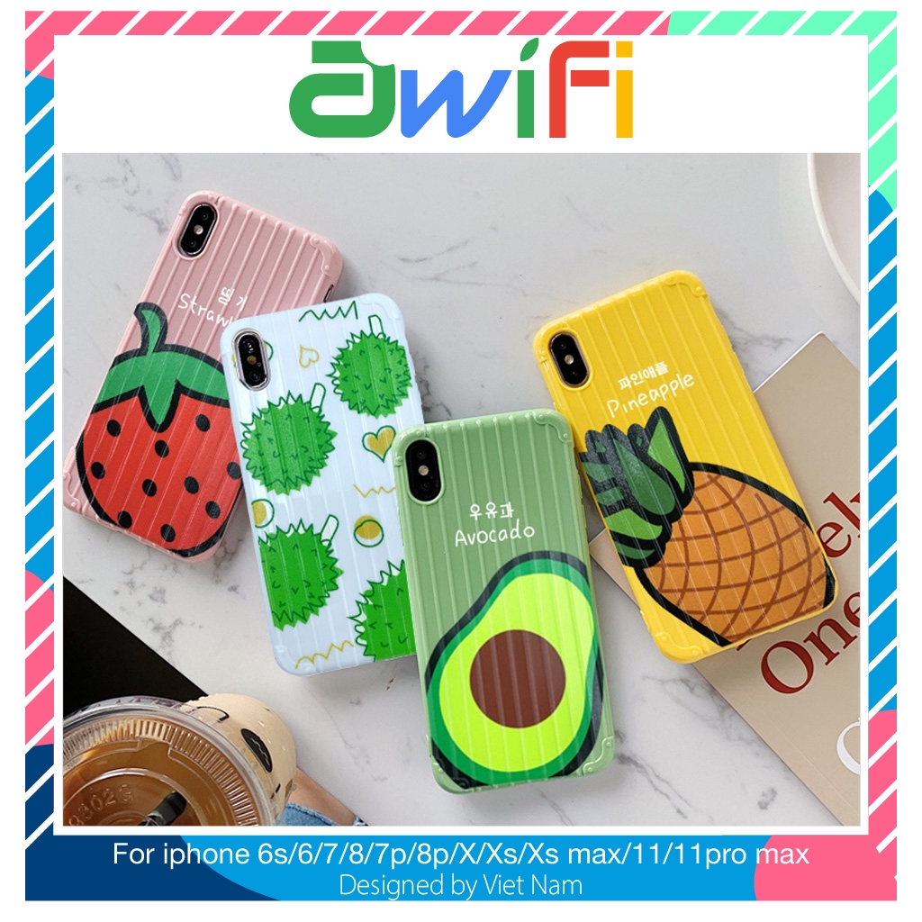 Ốp lưng iphone hoa quả sọc 5/5s/6/6plus/6s/6splus/7/7plus/8/8plus/x/xr/xs/11/12/pro/max/plus/promax - Awifi Case