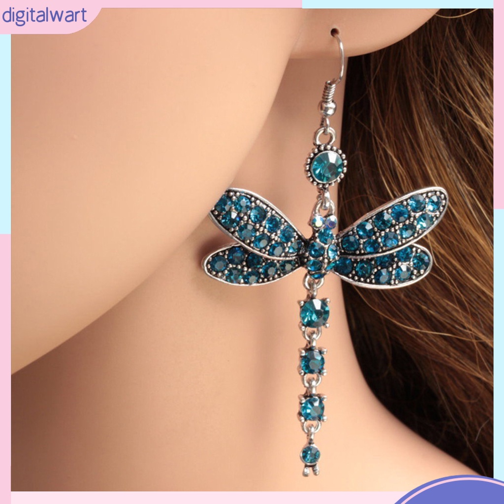 Hoa Tai Hình Chuồn Chuồn Đính Đá Phối Tua Rua Thời Trang Cho Nữ