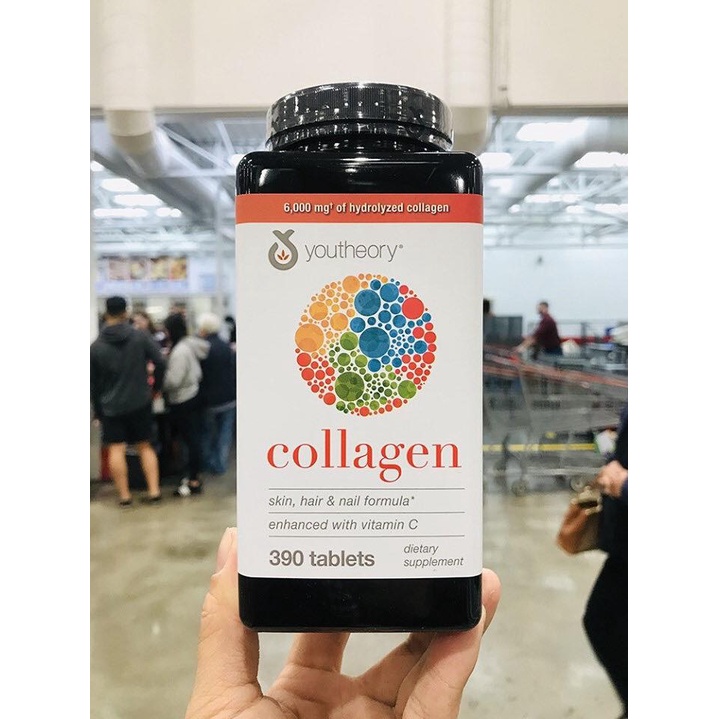 Viên Uống Đẹp Da Collagen Youtheory Type 1 2 &amp; 3 390 Viên Mẫu Mới Của Mỹ - Collagen Không Biến Tính